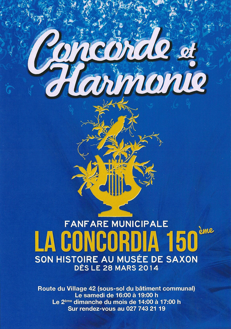 Concorde et Harmonie – 150ème anniversaire de la fanfare municipale La Concordia de Saxon